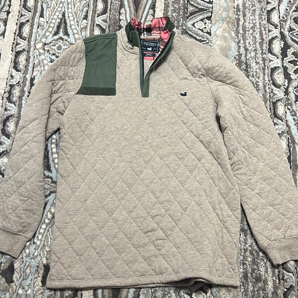 Southern Marsh Quilted Zip-Up Pullover, Medium